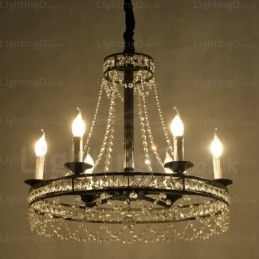 Lámpara colgante rústica de 4 luces