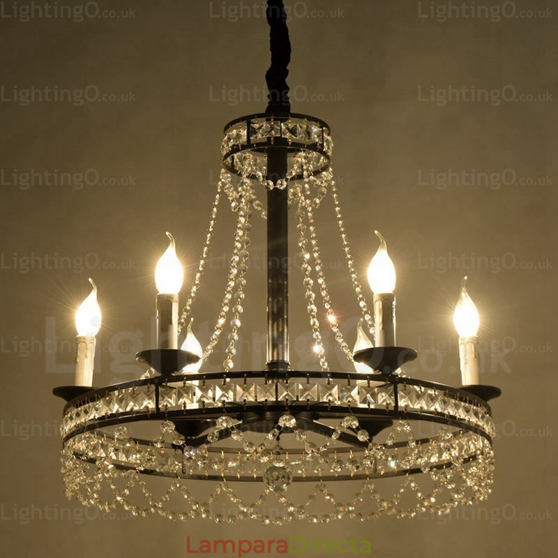 Lámpara colgante rústica de 4 luces