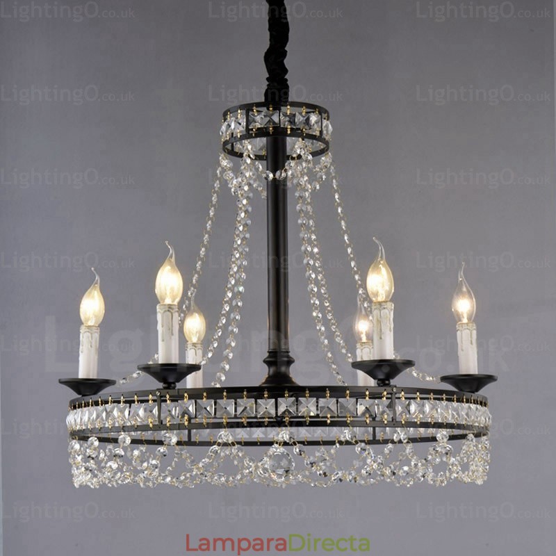 Lámpara colgante rústica de 4 luces