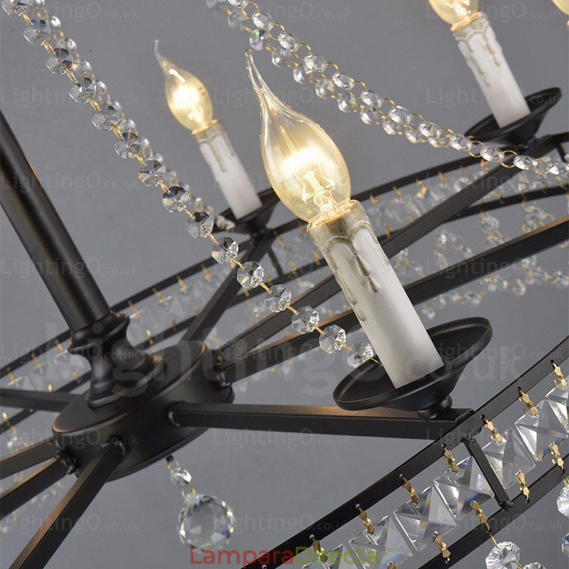 Lámpara colgante rústica de 4 luces