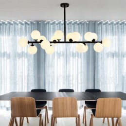 Lámpara colgante nórdica de 16 luces con pantalla de cristal