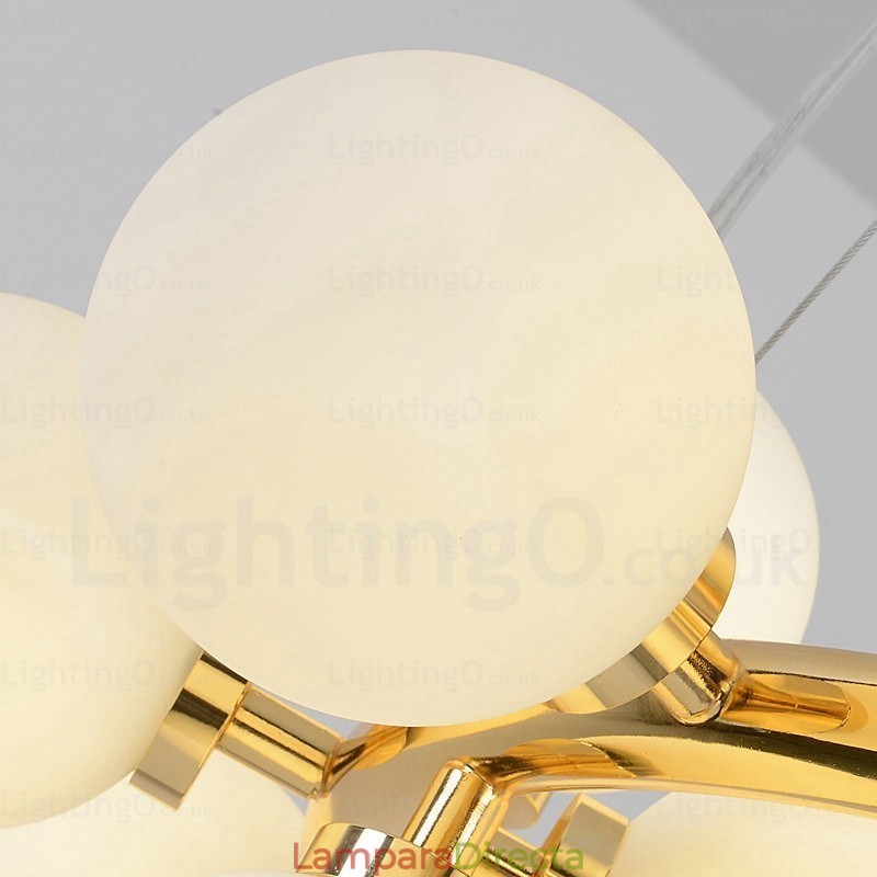 Lámpara colgante nórdica de 25 luces con pantalla de cristal