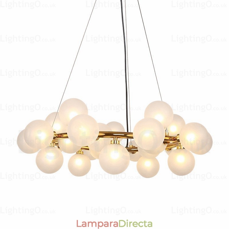 Lámpara colgante nórdica de 25 luces con pantalla de cristal