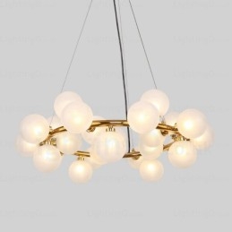 Lámpara colgante nórdica de 25 luces con pantalla de cristal