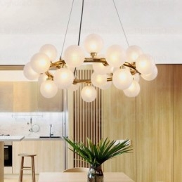 Lámpara colgante nórdica de 25 luces con pantalla de cristal
