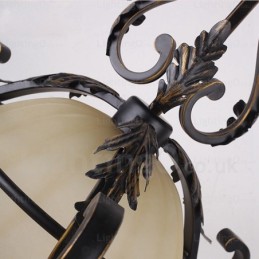 Lámpara colgante rústica de 1 luz con pantalla de cristal