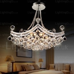 Lámpara colgante contemporánea moderna de 5 luces con pantalla de cristal
