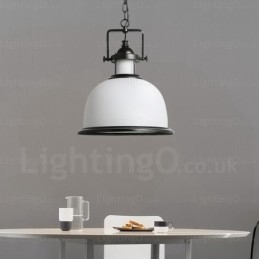 Lámpara colgante rústica de 1 luz con pantalla de cristal