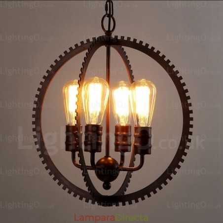 Lámpara colgante retro vintage de 4 luces Lámpara colgante retro vintage de 4 luces