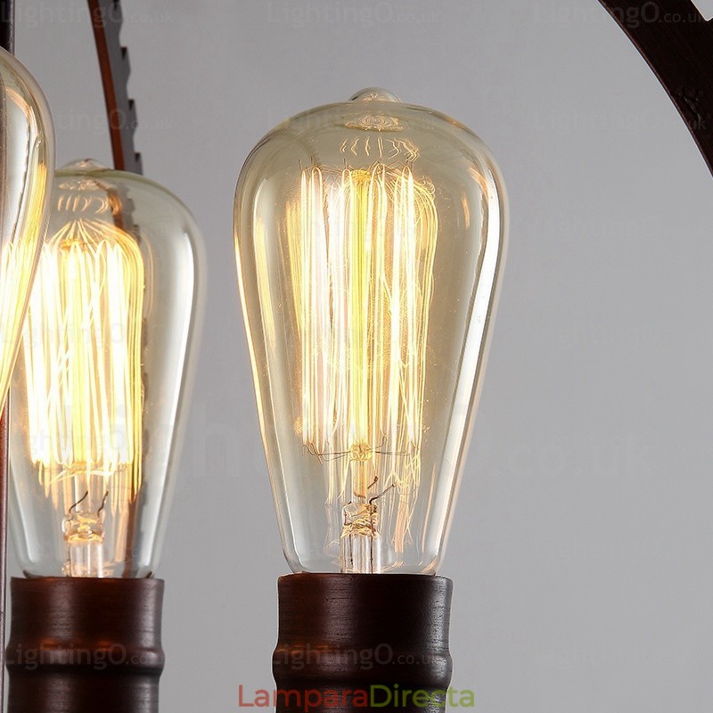 Lámpara colgante retro vintage de 4 luces