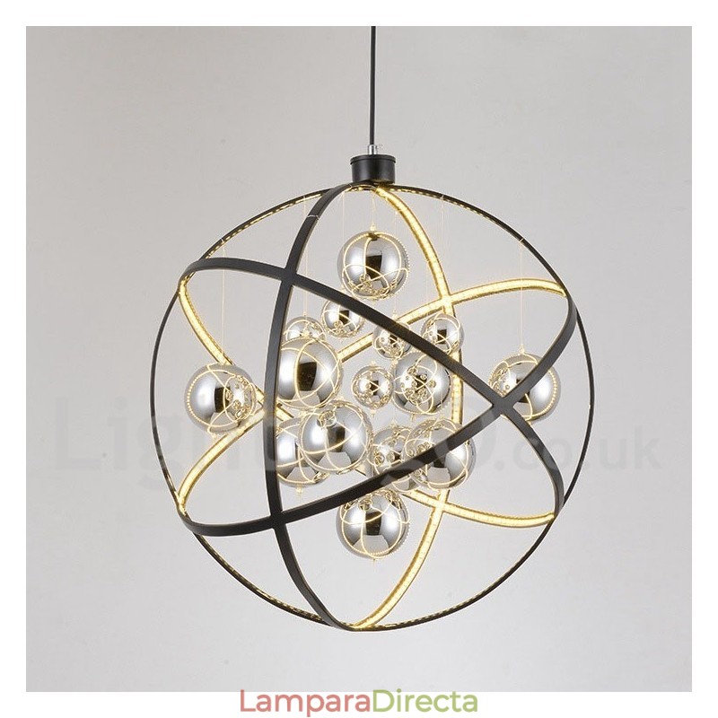 Lámpara colgante vintage de globo, color óxido, diámetro 50 cm, 80 cm.