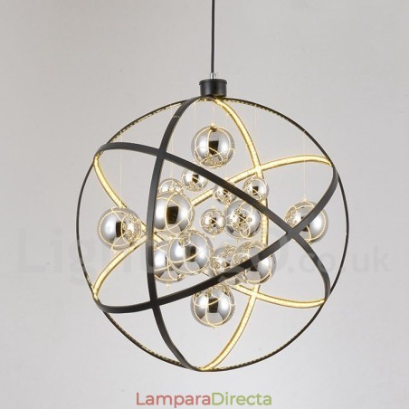 Lámpara colgante vintage de globo, color óxido, diámetro 50 cm, 80 cm. Lámpara colgante vintage de globo, color óxido, diámetro 50 cm, 80 cm.