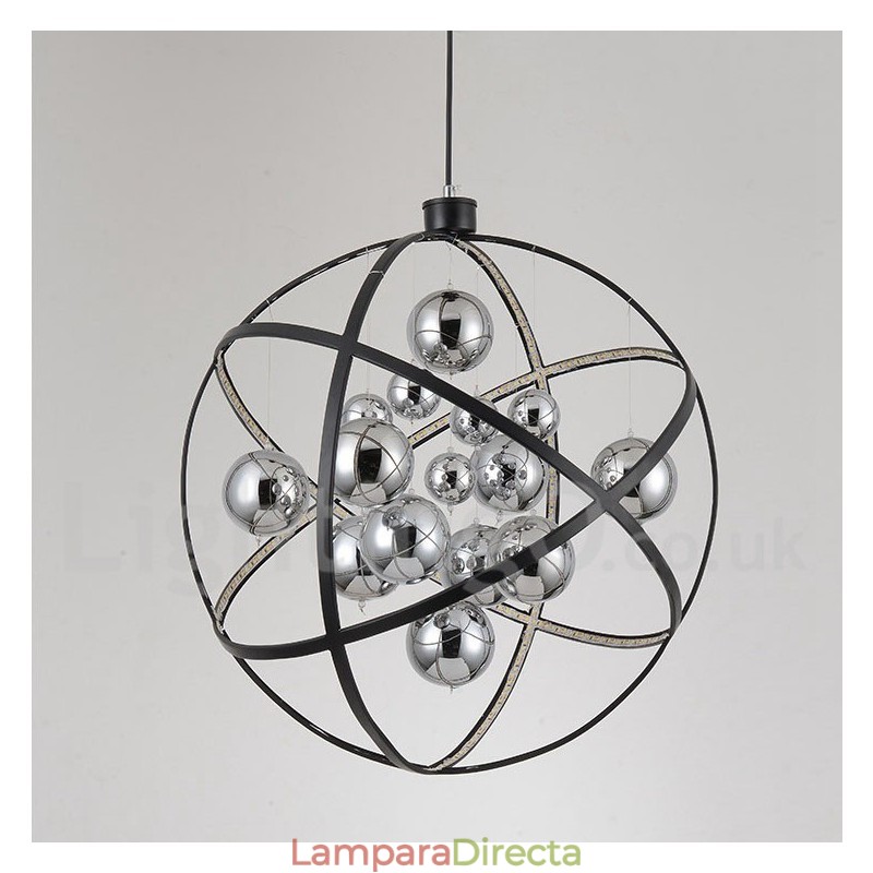 Lámpara colgante vintage de globo, color óxido, diámetro 50 cm, 80 cm.