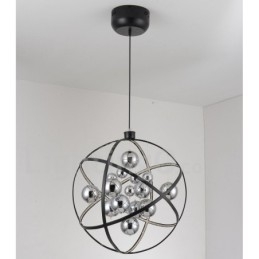 Lámpara colgante vintage de globo, color óxido, diámetro 50 cm, 80 cm.