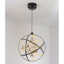 Lámpara colgante vintage de globo, color óxido, diámetro 50 cm, 80 cm.