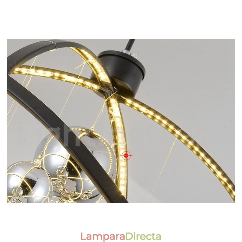 Lámpara colgante vintage de globo, color óxido, diámetro 50 cm, 80 cm.