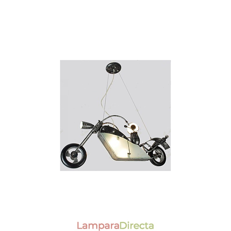 Lámparas de araña de hierro con diseño de motocicleta para niños nostálgicos