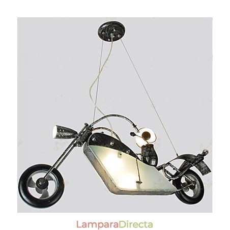 Lámparas de araña de hierro con diseño de motocicleta para niños nostálgicos Lámparas de araña de hierro con diseño de motocicleta para niños nostálgicos