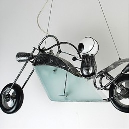 Lámparas de araña de hierro con diseño de motocicleta para niños nostálgicos