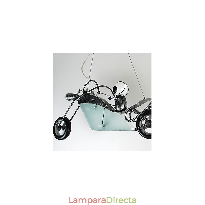 Lámparas de araña de hierro con diseño de motocicleta para niños nostálgicos
