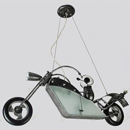 Lámparas de araña de hierro con diseño de motocicleta para niños nostálgicos