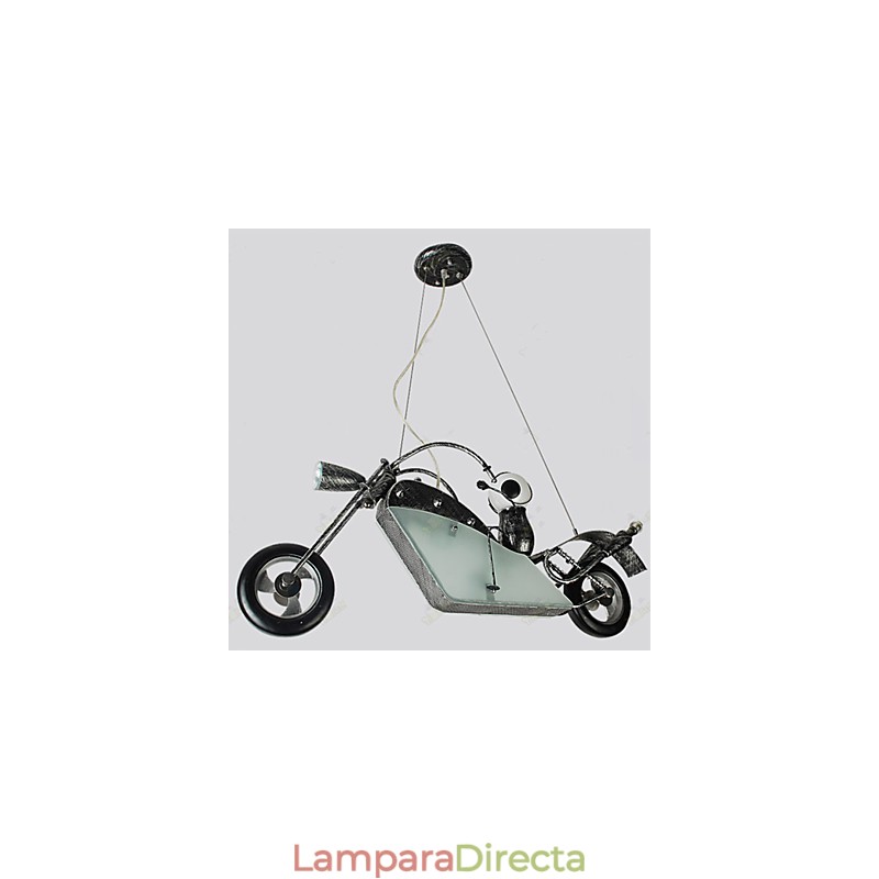 Lámparas de araña de hierro con diseño de motocicleta para niños nostálgicos