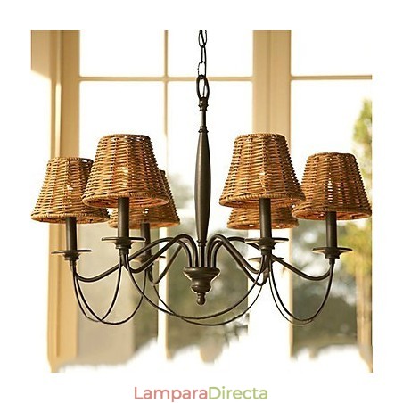Lámpara de araña galvanizada rústica Lodge Lámpara de araña galvanizada rústica Lodge