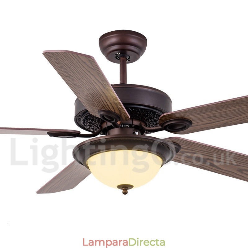 Ventilador de techo rústico estilo campestre retro de 42", 48" y 52"