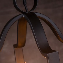 Lámpara colgante de hierro con 4 luces, estilo minimalista vintage