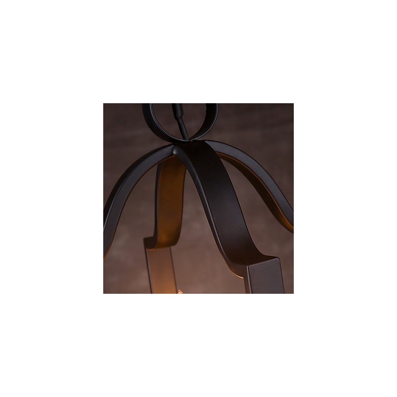 Lámpara colgante de hierro con 4 luces, estilo minimalista vintage