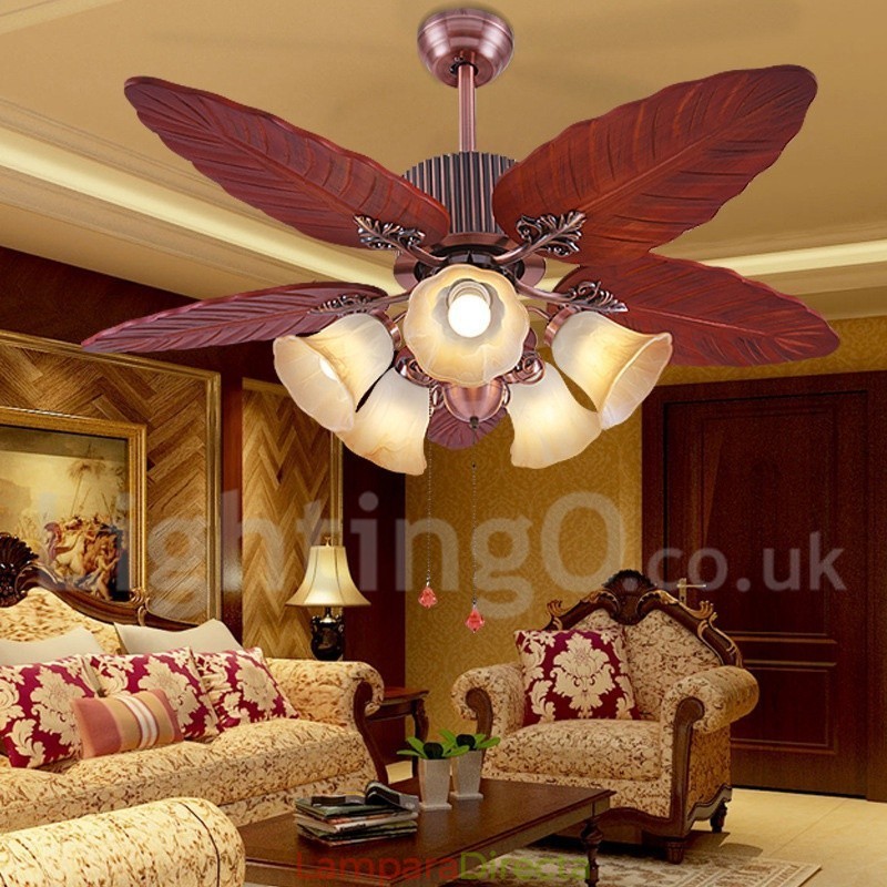 Ventilador de techo rústico estilo retro campestre de 48"