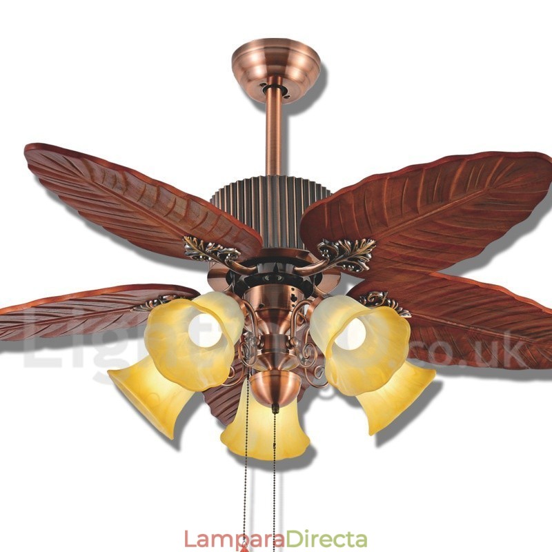 Ventilador de techo rústico estilo retro campestre de 48"