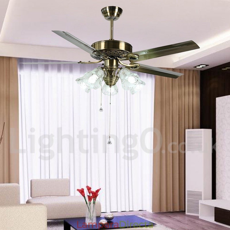 Ventilador de techo vintage estilo europeo de 52"