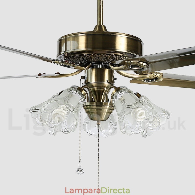 Ventilador de techo vintage estilo europeo de 52"