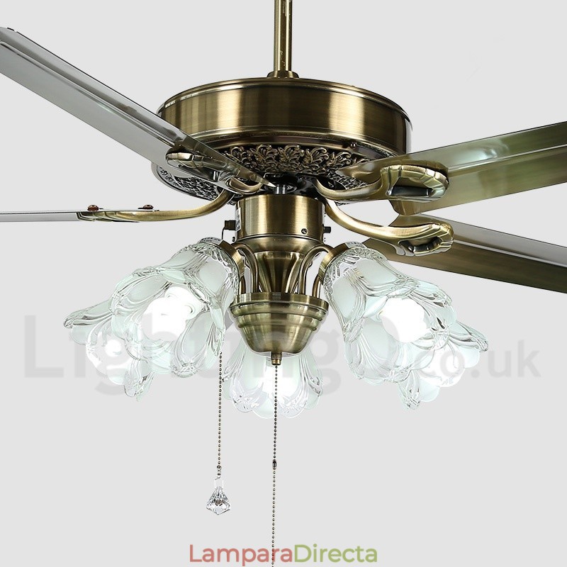 Ventilador de techo vintage estilo europeo de 52"