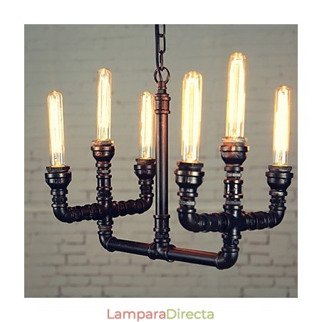 Lámpara de araña estilo mini rústico estilo cabaña retro de metal Lámpara de araña estilo mini rústico estilo cabaña retro de metal