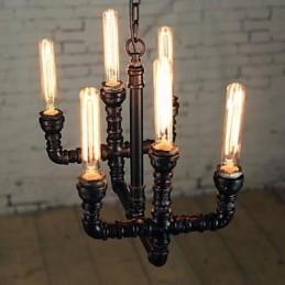 Lámpara de araña estilo mini rústico estilo cabaña retro de metal