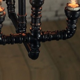 Lámpara de araña estilo mini rústico estilo cabaña retro de metal