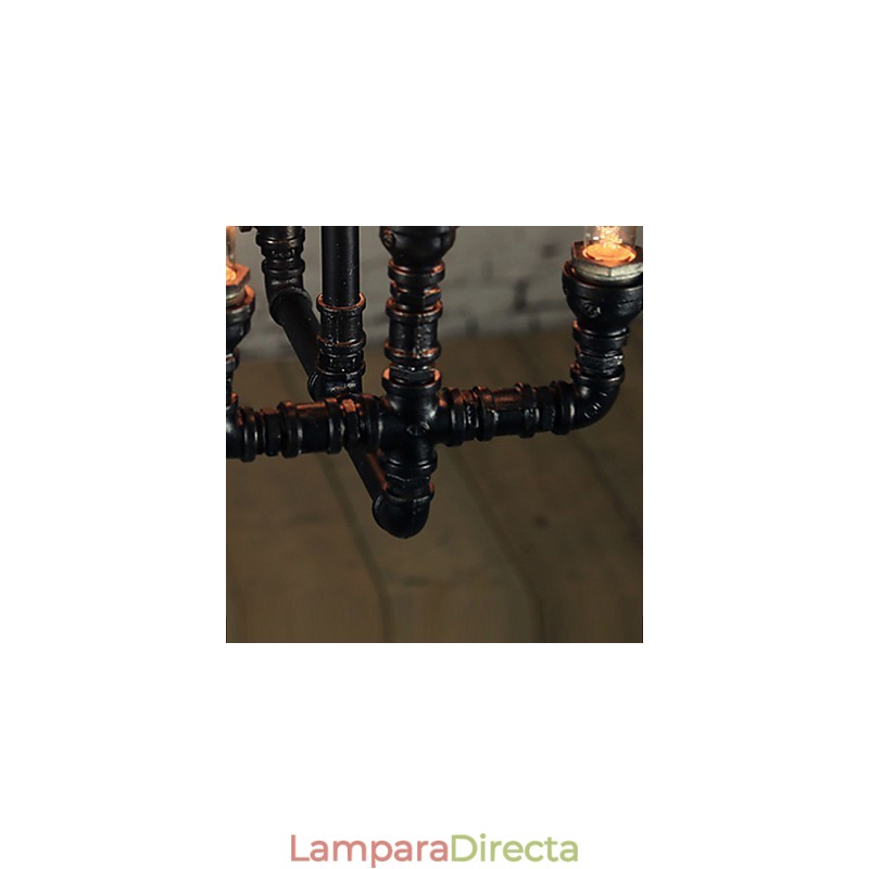 Lámpara de araña estilo mini rústico estilo cabaña retro de metal