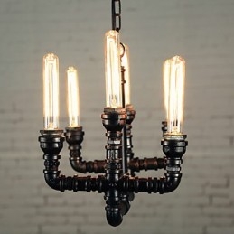 Lámpara de araña estilo mini rústico estilo cabaña retro de metal