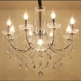 Elegante lámpara de araña de cristal con 9 luces
