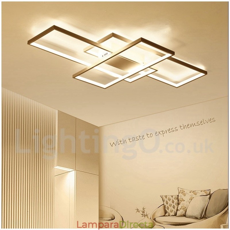 Lámpara de techo moderna y contemporánea de aluminio con pintura, lámpara de pared empotrada con regulador de intensidad remoto para sala de estar y dormitorio. También se puede usar como lámpara de pared.