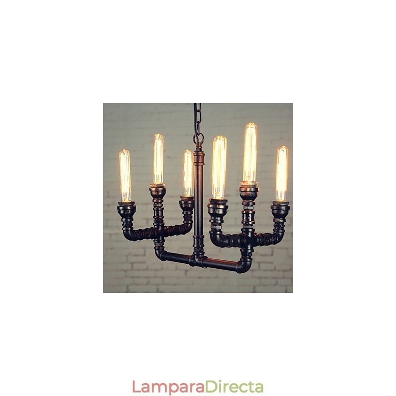 Lámpara de araña estilo mini rústico estilo cabaña retro de metal