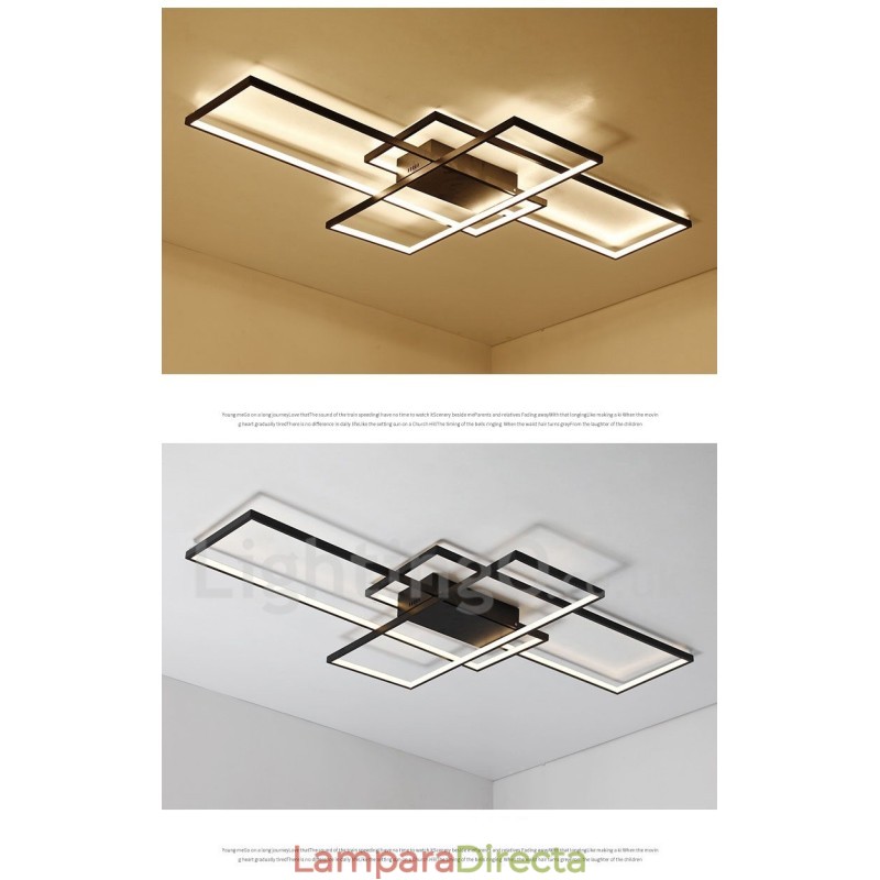 Lámpara de techo moderna y contemporánea de aluminio con pintura, lámpara de pared empotrada con regulador de intensidad remoto para sala de estar y dormitorio. También se puede usar como lámpara de pared.