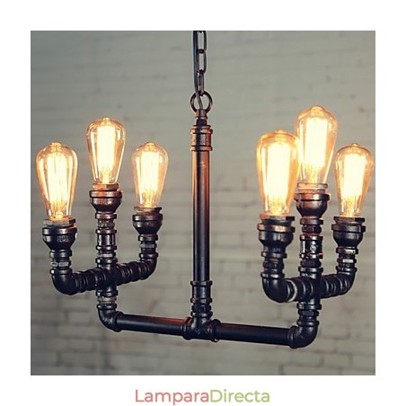 Lámpara de araña estilo mini rústico estilo cabaña retro de metal Lámpara de araña estilo mini rústico estilo cabaña retro de metal