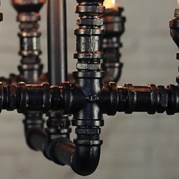 Lámpara de araña estilo mini rústico estilo cabaña retro de metal
