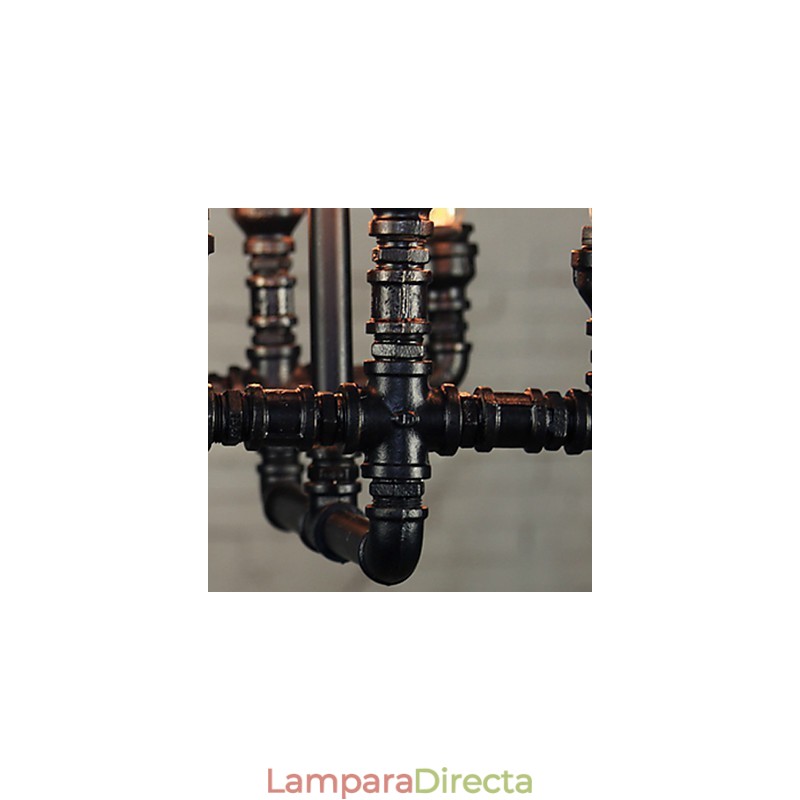 Lámpara de araña estilo mini rústico estilo cabaña retro de metal