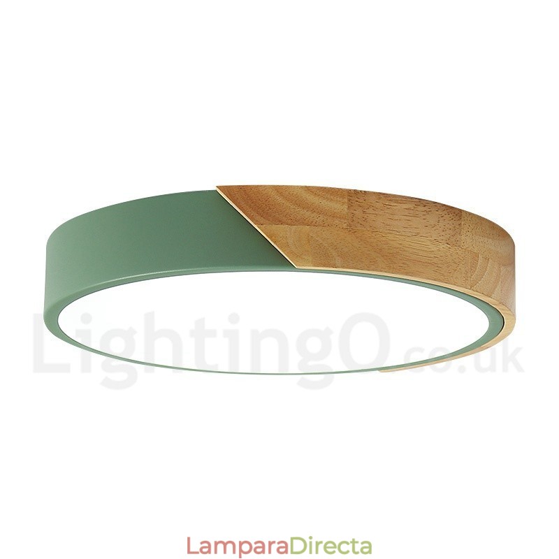 Lámpara de techo moderna y contemporánea de acero y madera.