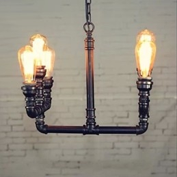 Lámpara de araña estilo mini rústico estilo cabaña retro de metal