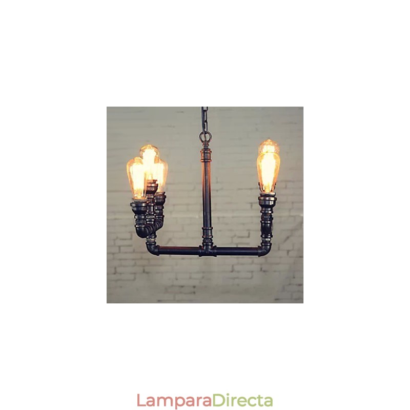 Lámpara de araña estilo mini rústico estilo cabaña retro de metal